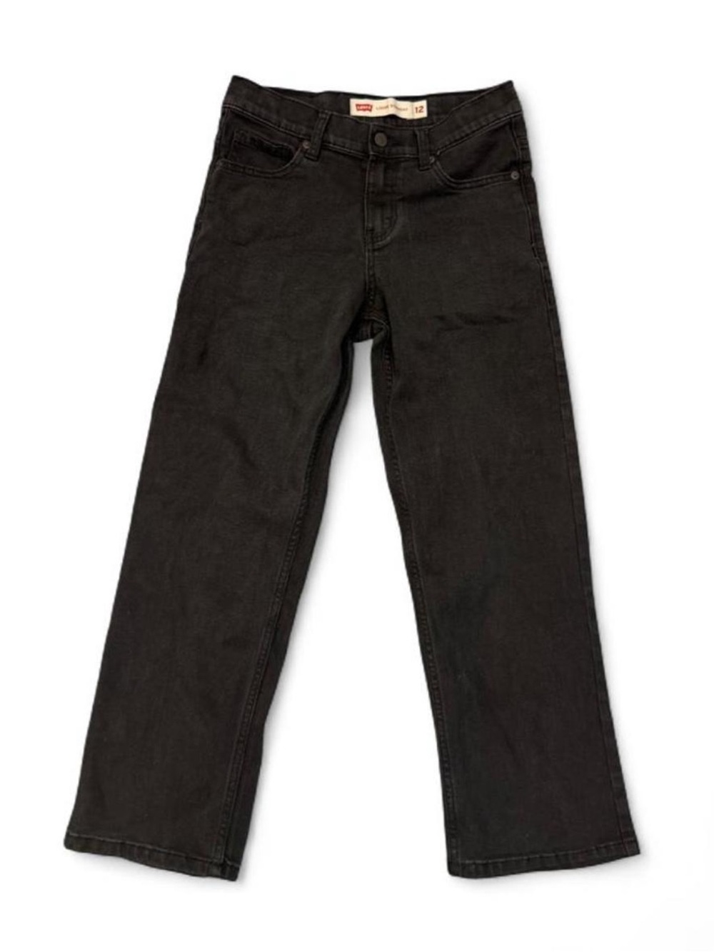 Levi's Loose Straight Black Jeans Size 12 Reg Boys Youth Stretch Denim 26x27⁠